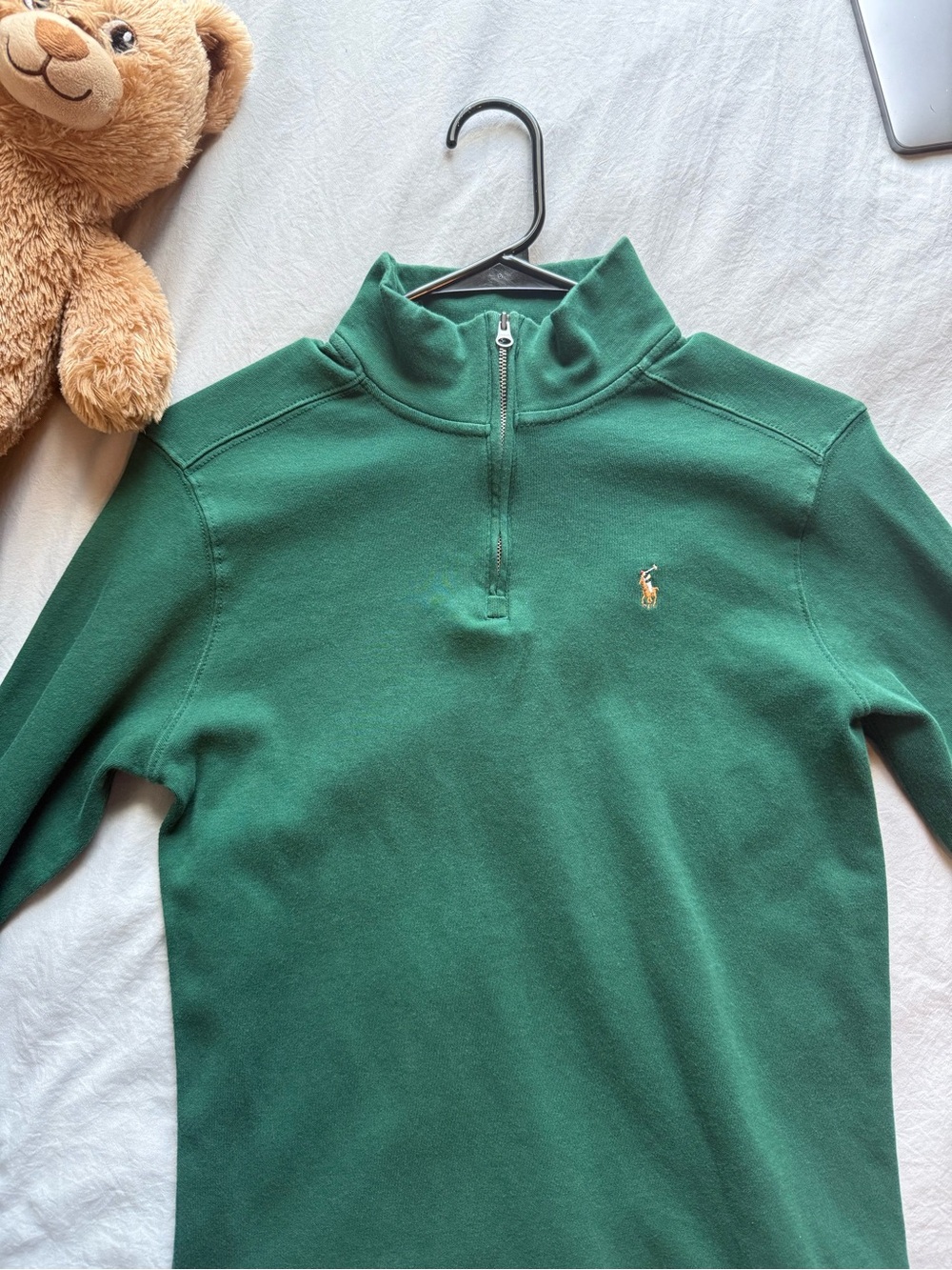 Ralph Lauren Green 1/4 Zip Polo Sweater